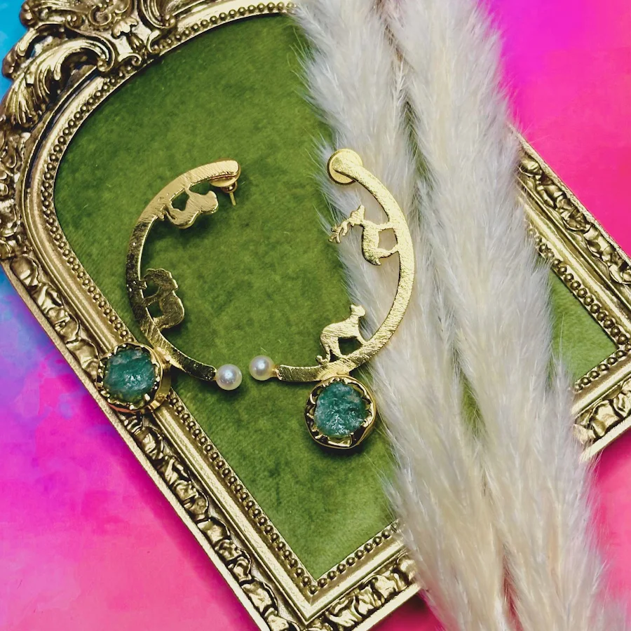 Emerald Moon Earrings