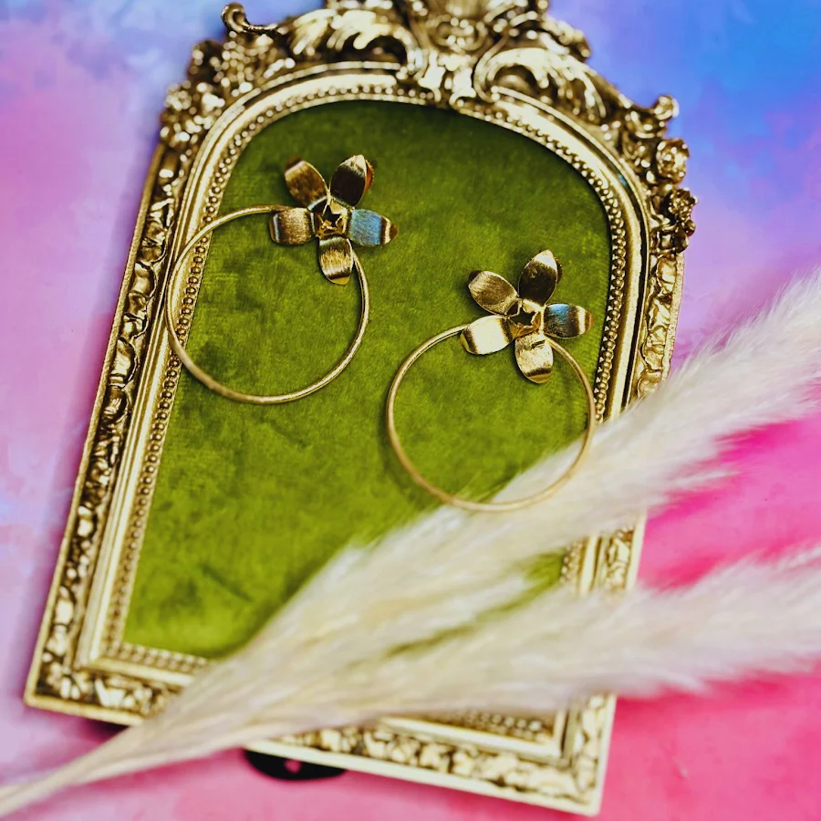 Gilded Bow Hoops