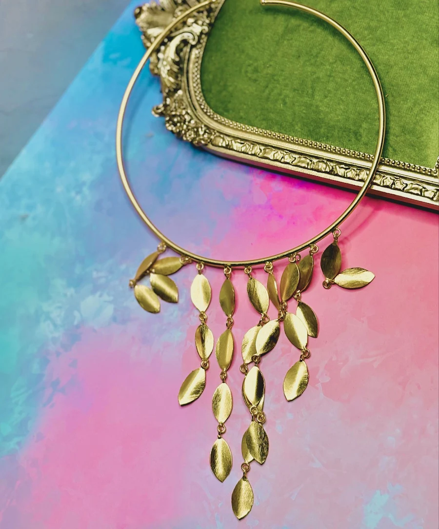 Golden Rain Collar Necklace
