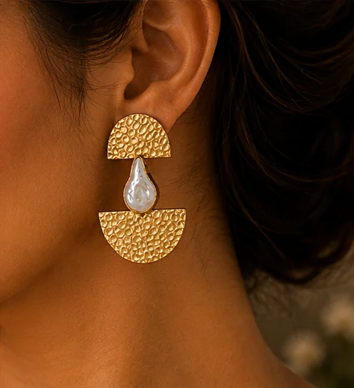 Sea Mist Crescent Earrings